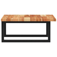 Ripiano a Parete per Lavabo-Mensole a Muro in Acciaio e Massello di Acacia 140185