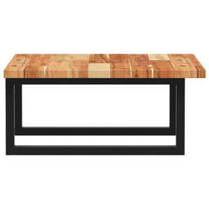 Ripiano a Parete per Lavabo-Mensole a Muro in Acciaio e Massello di Acacia 140185