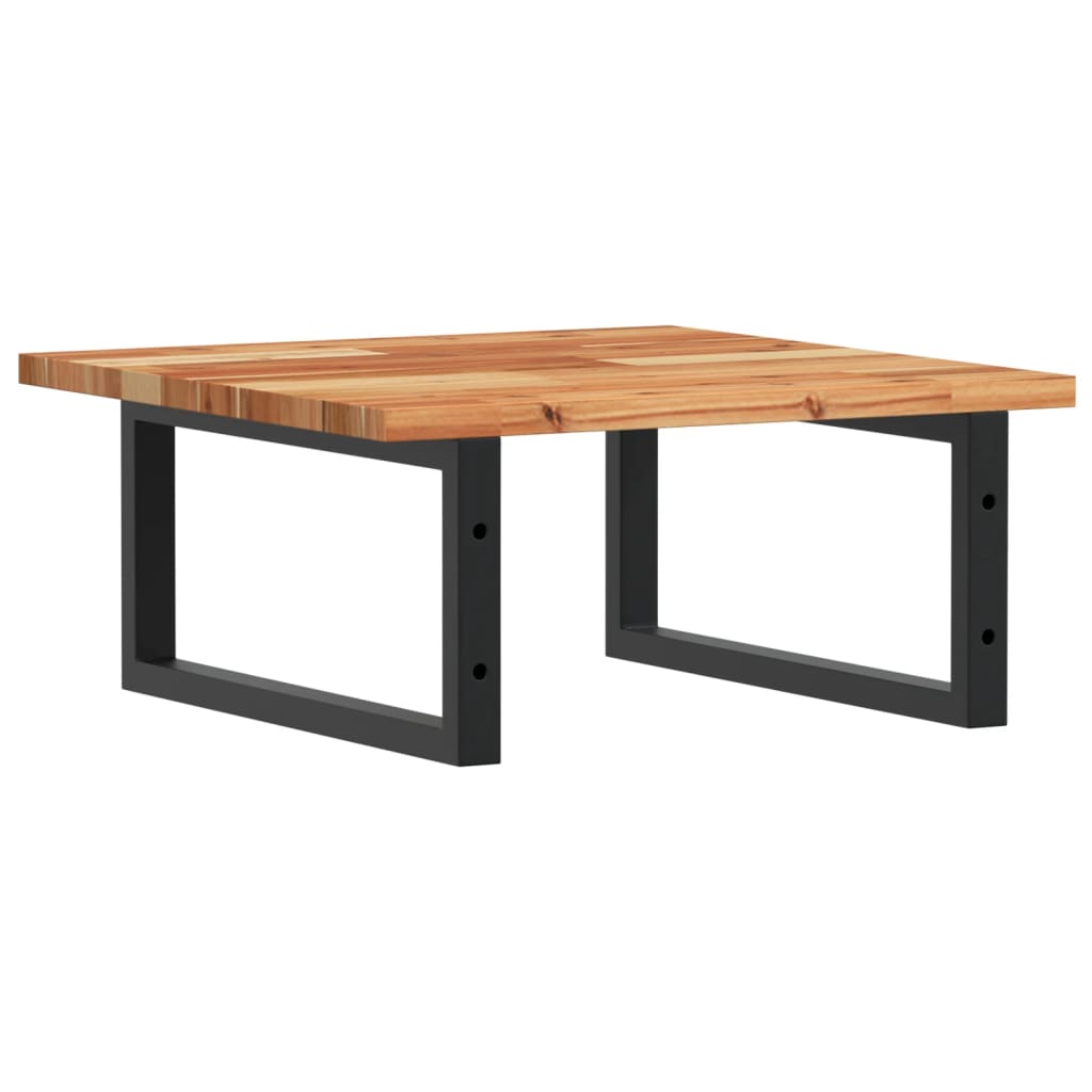 Ripiano a Parete per Lavabo-Mensole a Muro in Acciaio e Massello di Acacia 140185