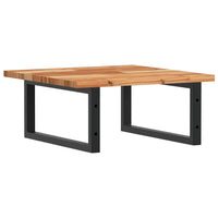 Ripiano a Parete per Lavabo-Mensole a Muro in Acciaio e Massello di Acacia 140185