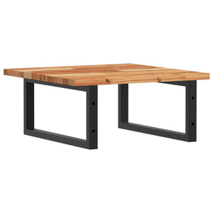 Ripiano a Parete per Lavabo-Mensole a Muro in Acciaio e Massello di Acacia 140185