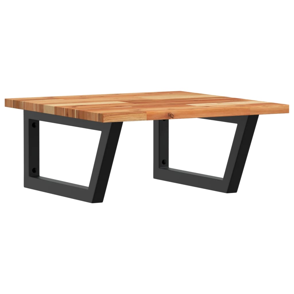 Ripiano a Parete per Lavabo-Mensole a Muro in Acciaio e Massello di Acacia 288361