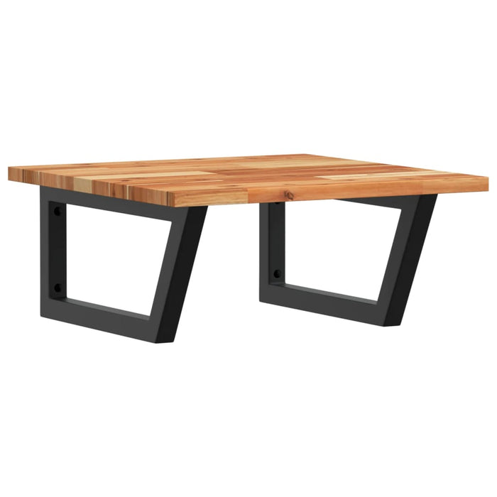 Ripiano a Parete per Lavabo-Mensole a Muro in Acciaio e Massello di Acacia 288361