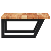 Ripiano a Parete per Lavabo-Mensole a Muro in Acciaio e Massello di Acacia 288361