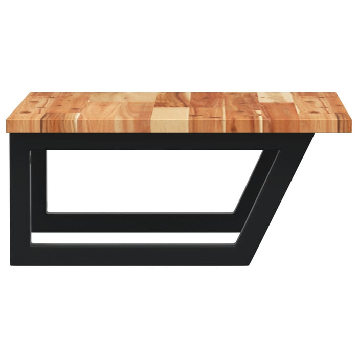 Ripiano a Parete per Lavabo-Mensole a Muro in Acciaio e Massello di Acacia 288361