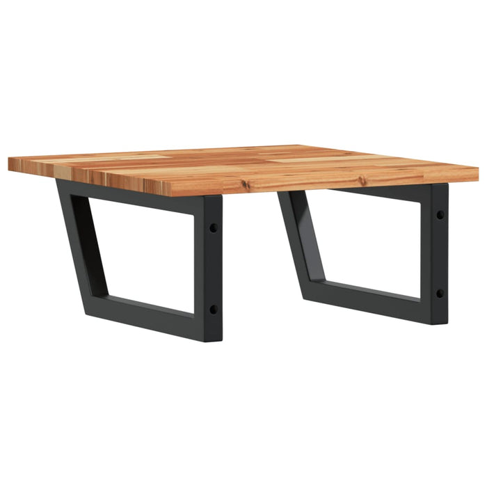 Ripiano a Parete per Lavabo-Mensole a Muro in Acciaio e Massello di Acacia 288361