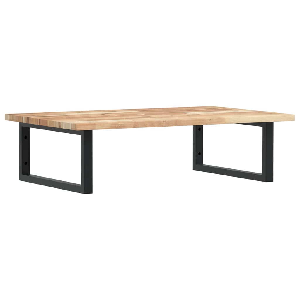 Ripiano a Parete per Lavabo-Mensole a Muro in Acciaio e Massello di Acacia 667164