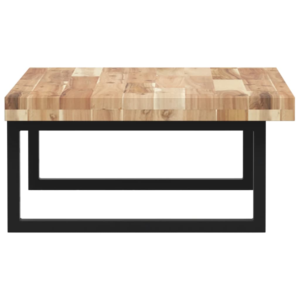 Ripiano a Parete per Lavabo-Mensole a Muro in Acciaio e Massello di Acacia 763481