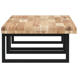 Ripiano a Parete per Lavabo-Mensole a Muro in Acciaio e Massello di Acacia 452792