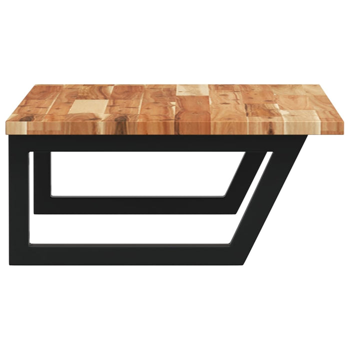 Ripiano a Parete per Lavabo-Mensole a Muro in Acciaio e Massello di Acacia 939023