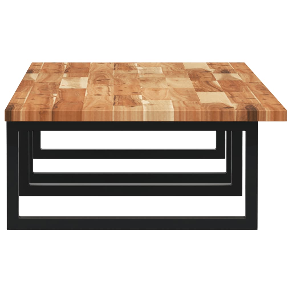 Ripiano a Parete per Lavabo-Mensole a Muro in Acciaio e Massello di Acacia 362590