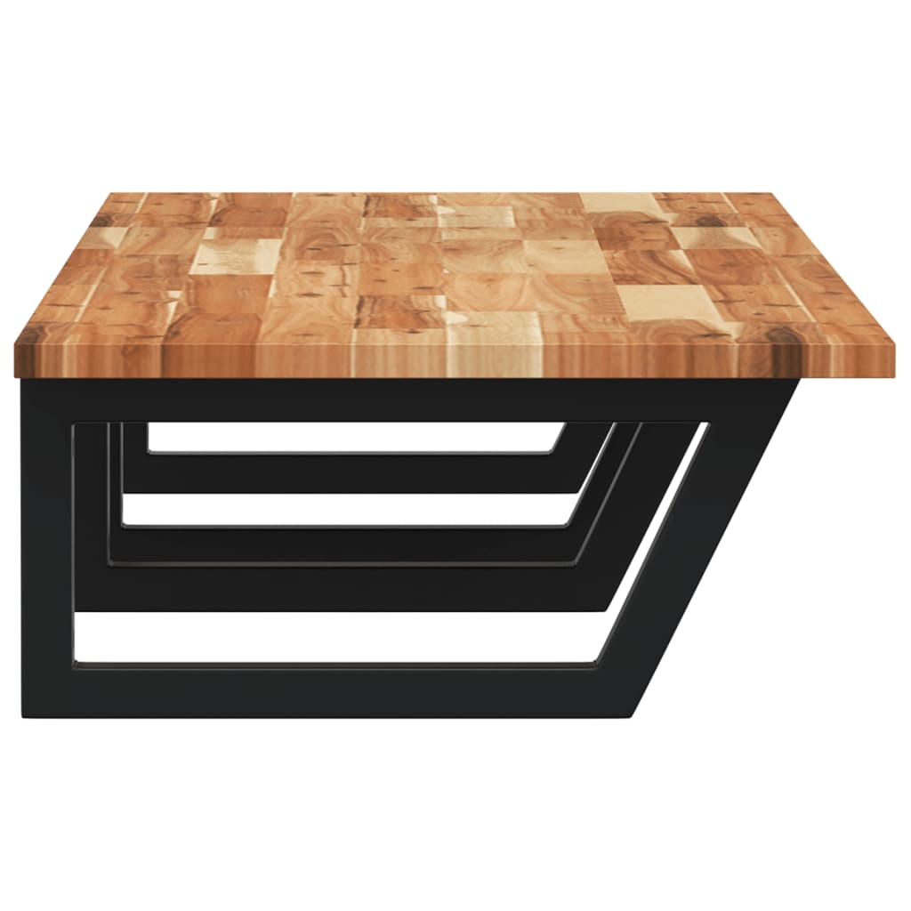 Ripiano a Parete per Lavabo in Acciaio e Massello di Acacia