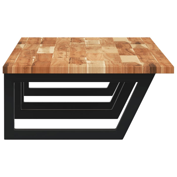 Ripiano a Parete per Lavabo in Acciaio e Massello di Acacia