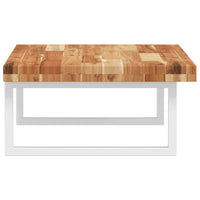 Ripiano a Parete per Lavabo in Acciaio e Massello di Acacia 3302856