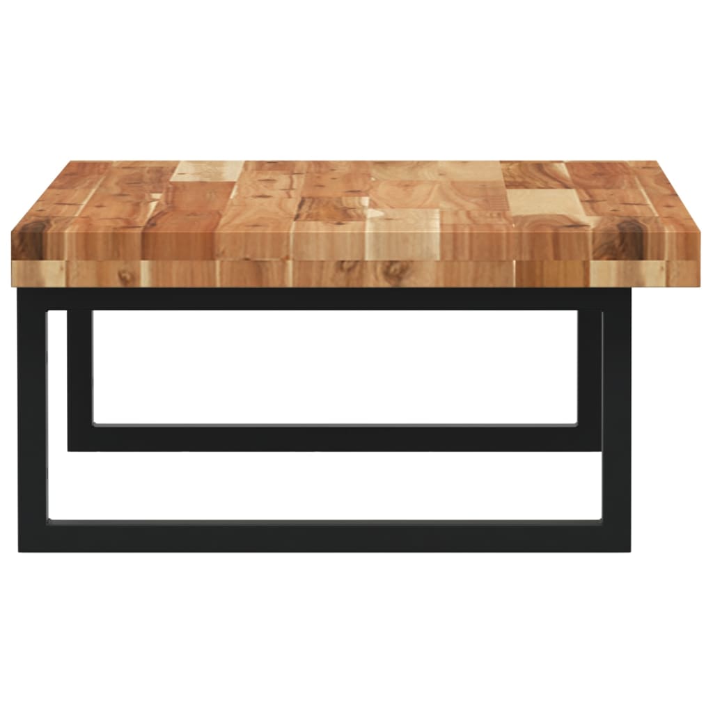 Ripiano a Parete per Lavabo-Mensole a Muro in Acciaio e Massello di Acacia 620072