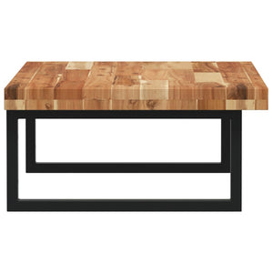 Ripiano a Parete per Lavabo-Mensole a Muro in Acciaio e Massello di Acacia 620072