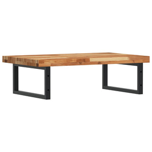 Ripiano a Parete per Lavabo-Mensole a Muro in Acciaio e Massello di Acacia 620072