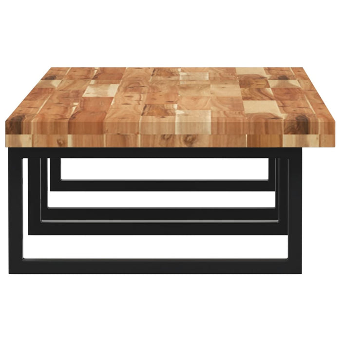 Ripiano a Parete per Lavabo-Mensole a Muro in Acciaio e Massello di Acacia 985923