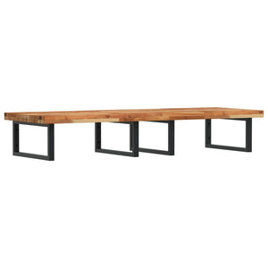 Ripiano a Parete per Lavabo-Mensole a Muro in Acciaio e Massello di Acacia 557607