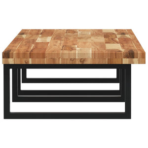 Ripiano a Parete per Lavabo-Mensole a Muro in Acciaio e Massello di Acacia 557607