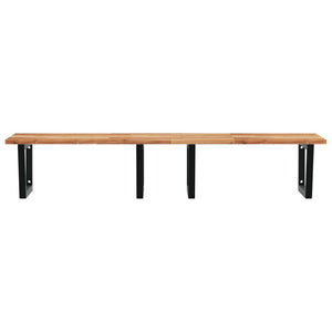 Ripiano a Parete per Lavabo in Acciaio e Massello di Acacia 3302931