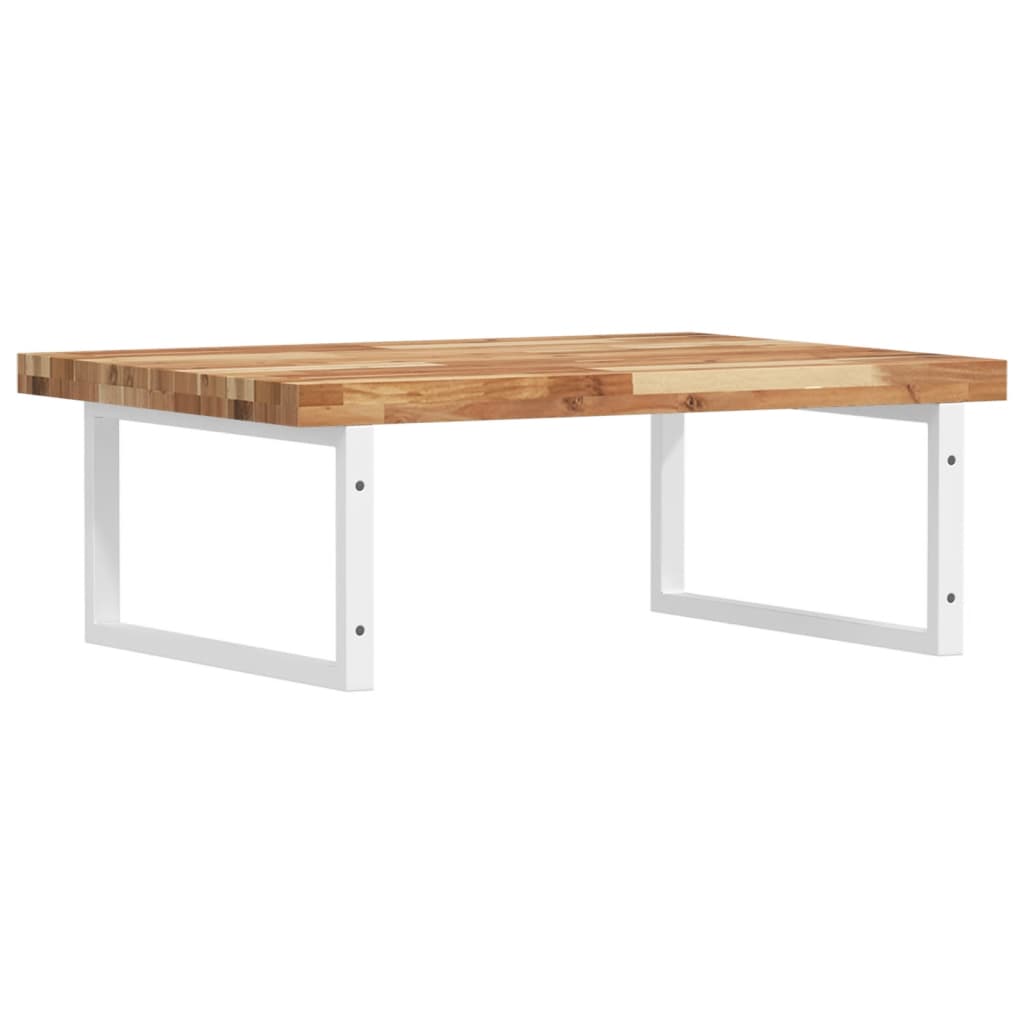 Ripiano a Parete per Lavabo in Acciaio e Massello di Acacia 3302936