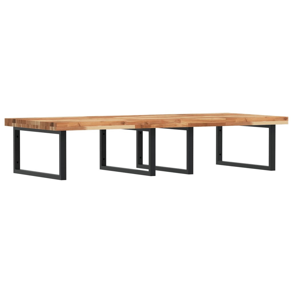 Ripiano a Parete per Lavabo in Acciaio e Massello di Acacia 3302949