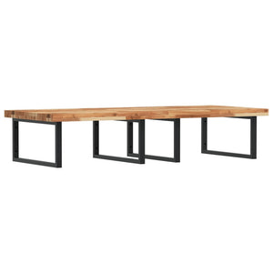 Ripiano a Parete per Lavabo in Acciaio e Massello di Acacia 3302949