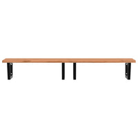 Ripiano a Parete per Lavabo in Acciaio e Massello di Faggio