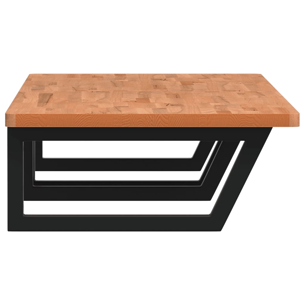 Ripiano a Parete per Lavabo in Acciaio e Massello di Faggio