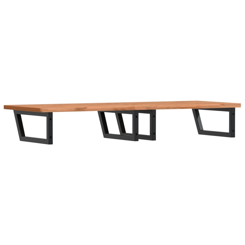 Ripiano a Parete per Lavabo in Acciaio e Massello di Faggio