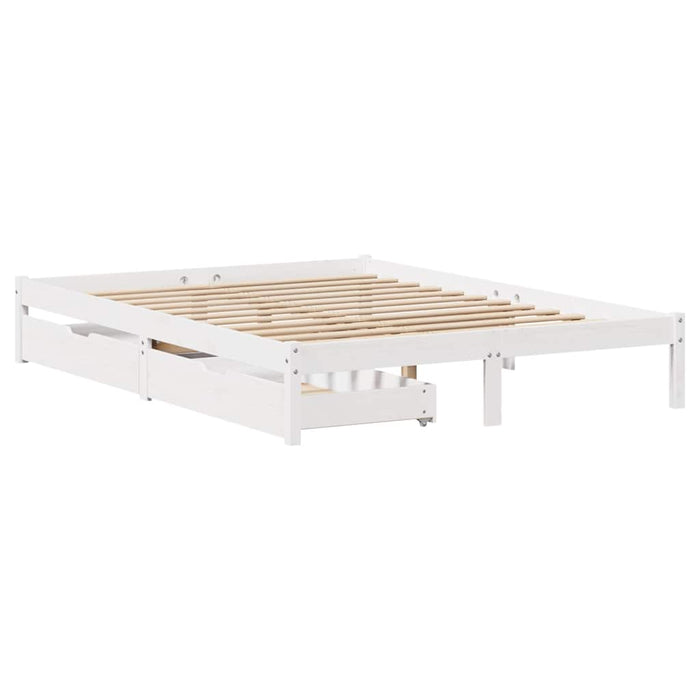 vidaXL Letto senza Materasso Bianco 160x200 cm Legno Massello di Pino