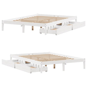 vidaXL Letto senza Materasso Bianco 160x200 cm Legno Massello di Pino