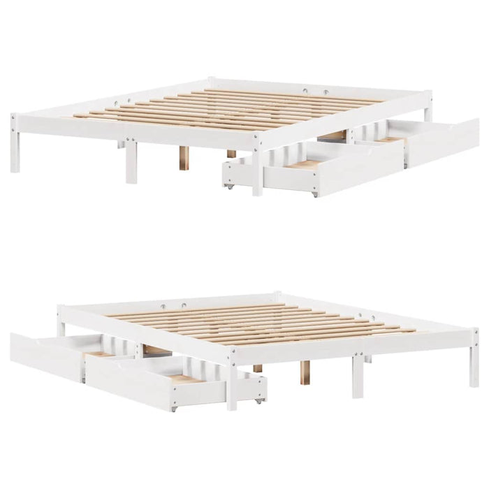 vidaXL Letto senza Materasso Bianco 160x200 cm Legno Massello di Pino
