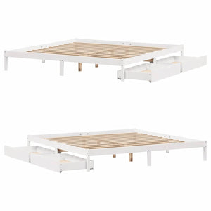 vidaXL Letto senza Materasso Bianco 180x200 cm Legno Massello di Pino
