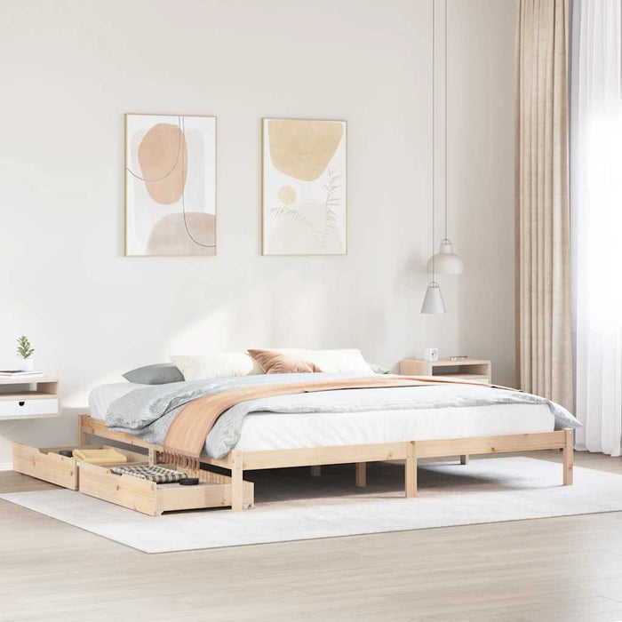 Letto senza Materasso 200x200 cm in Legno Massello di Pino 3301444