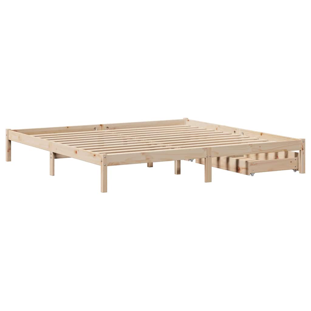 Letto senza Materasso 200x200 cm in Legno Massello di Pino 3301444
