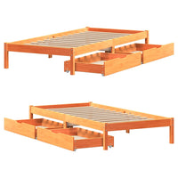 Letto senza Materasso Marrone Cera 100x200 cm in Legno di Pino