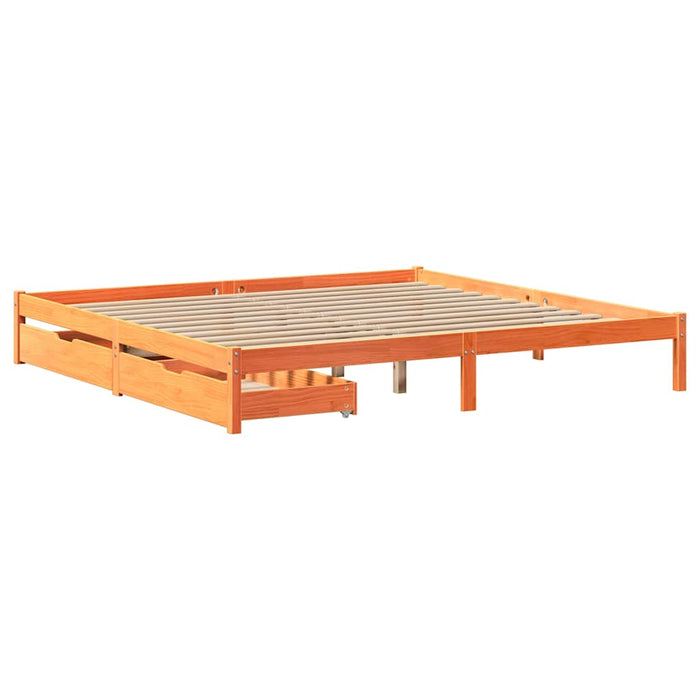 vidaXL Letto senza Materasso Marrone Cera 180x200 cm in Legno di Pino