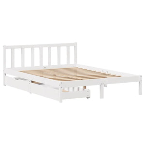 Letto senza Materasso Bianco 140x190 cm Legno Massello di Pino 3301468