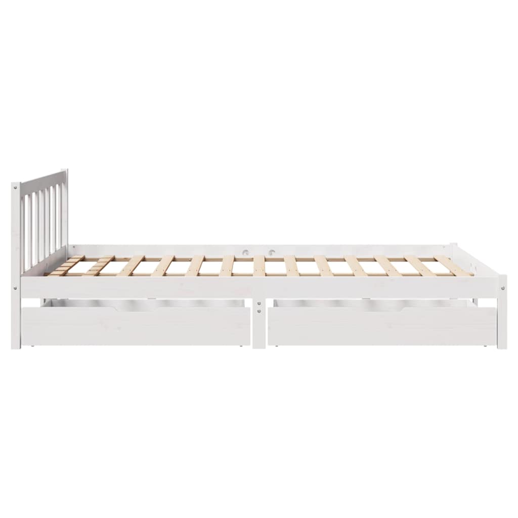 Letto senza Materasso Bianco 140x190 cm Legno Massello di Pino
