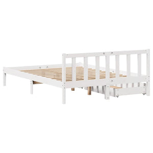 Letto senza Materasso Bianco 140x190 cm Legno Massello di Pino 3301468