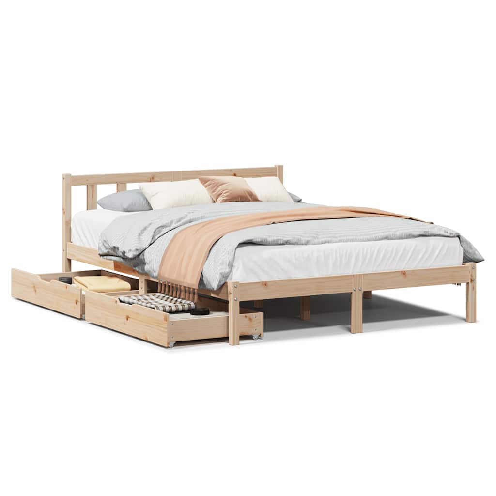 Letto senza Materasso 150x200 cm in Legno Massello di Pino 3301477