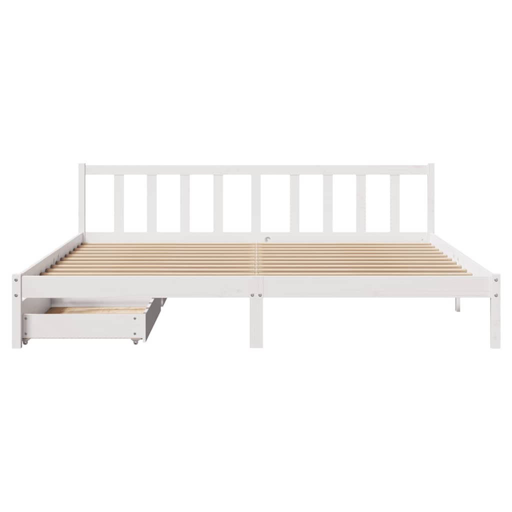 Letto senza Materasso Bianco 180x200 cm Legno Massello di Pino 3301482