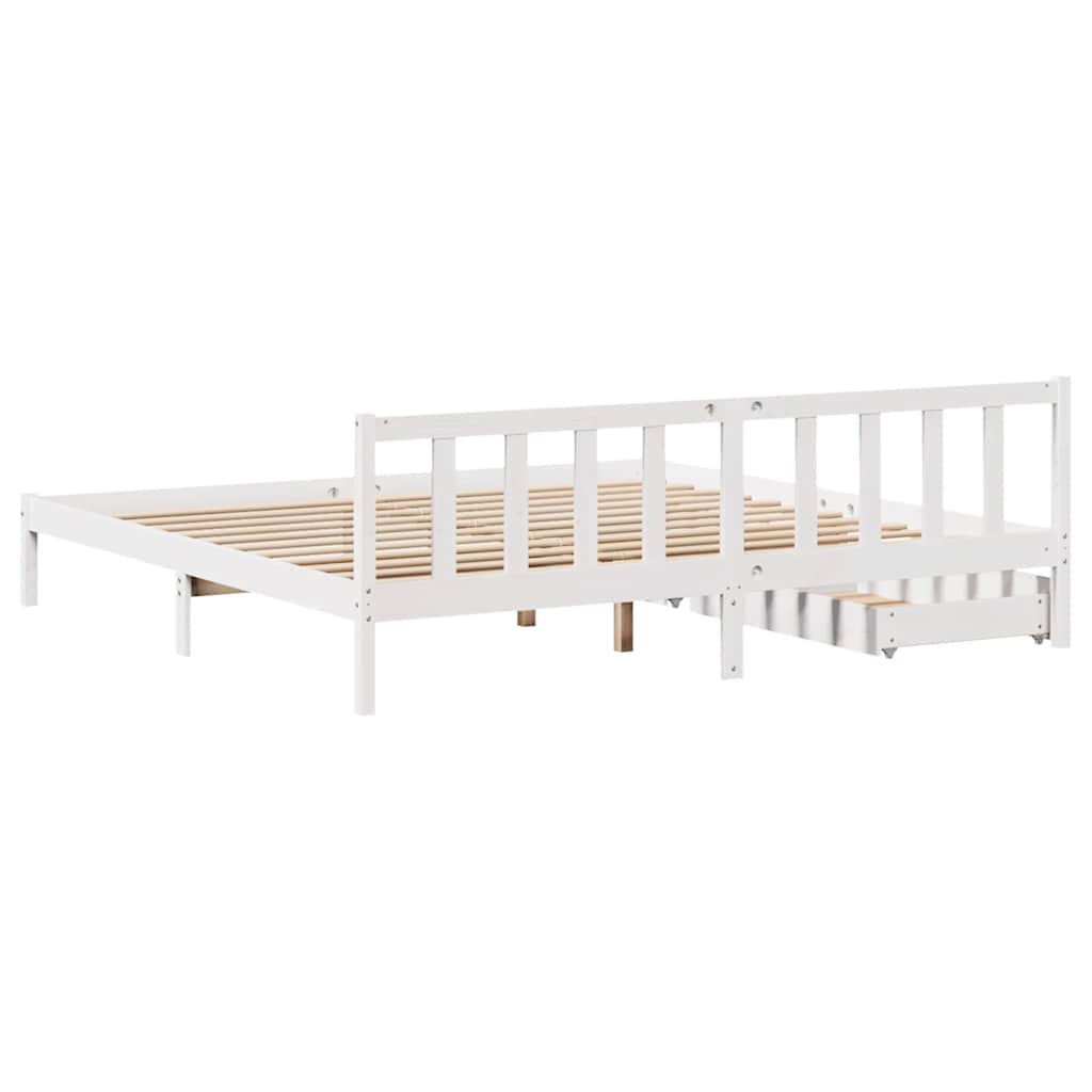 Letto senza Materasso Bianco 180x200 cm Legno Massello di Pino 3301482