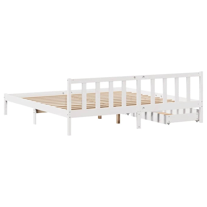 Letto senza Materasso Bianco 180x200 cm Legno Massello di Pino 3301482