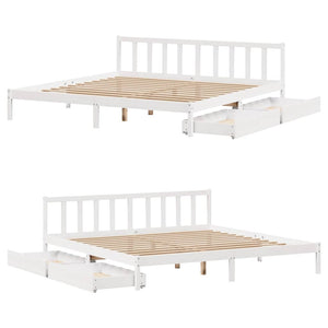 Letto senza Materasso Bianco 180x200 cm Legno Massello di Pino 3301482