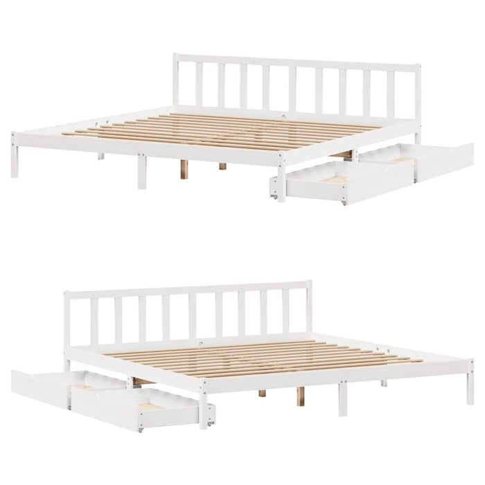 Letto senza Materasso Bianco 180x200 cm Legno Massello di Pino 3301482