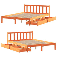 vidaXL Letto senza Materasso Marrone Cera 160x200 cm in Legno di Pino