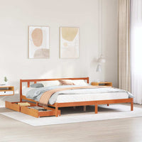 vidaXL Letto senza Materasso Marrone Cera 180x200 cm in Legno di Pino